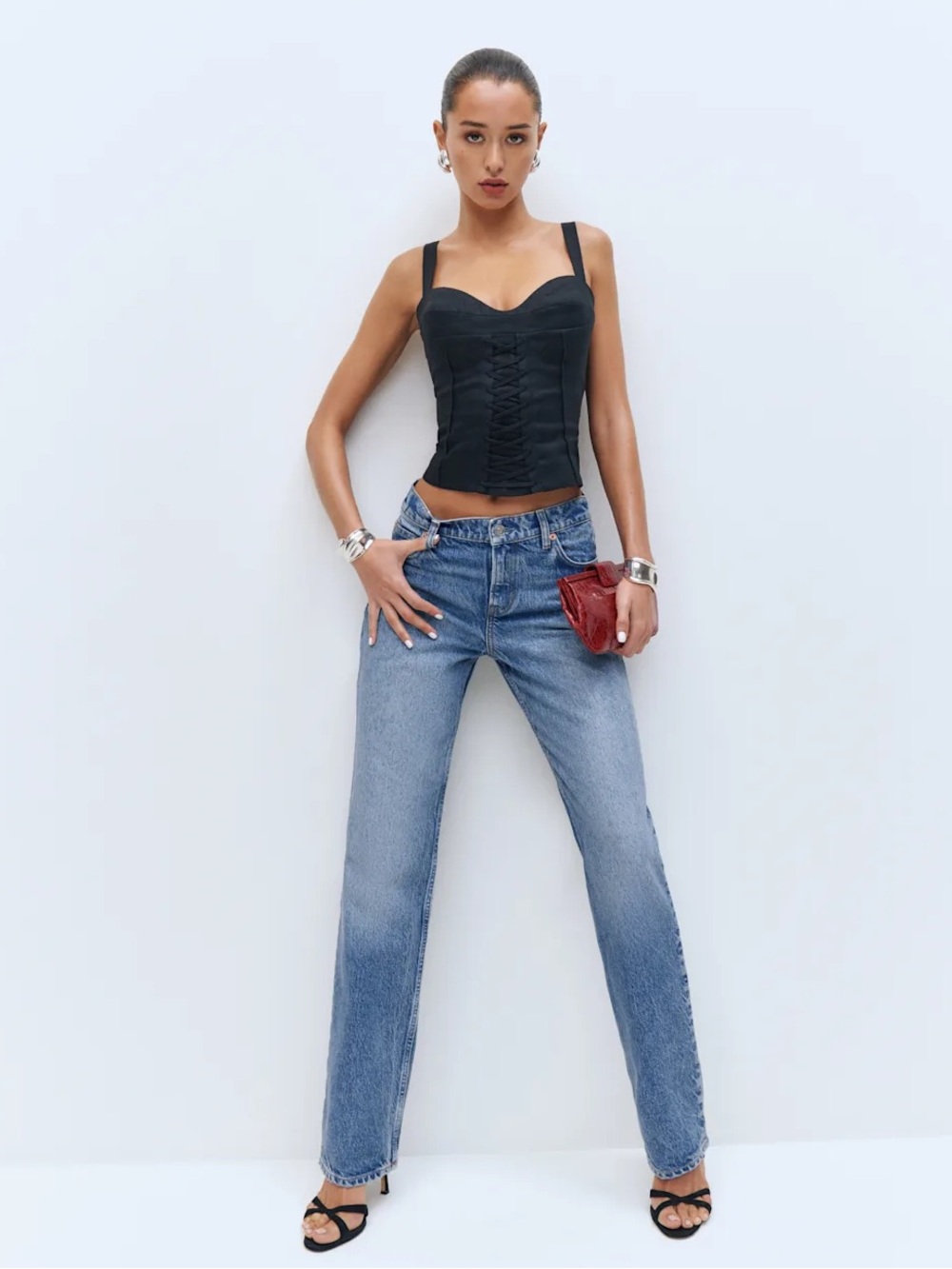 NWOT Reformation Abby Low Rise Straight Jeans in Colorado Size 26